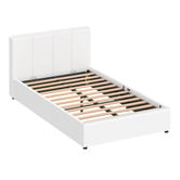 Hoxton Room White Hudson Faux Leather Gas Lift Storage Bed