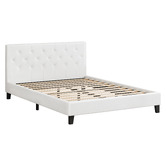 Hoxton Room White Vernon Faux Leather Bed Frame