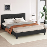 Hoxton Room Charcoal Vernon Upholstered Bed Frame