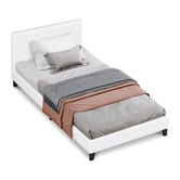 Hoxton Room White Vernon Faux Leather Bed Frame