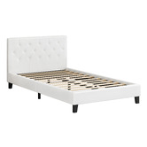 Hoxton Room White Vernon Faux Leather Bed Frame