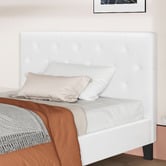 Hoxton Room White Vernon Faux Leather Bed Frame