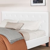 Hoxton Room White Vernon Faux Leather Bed Frame