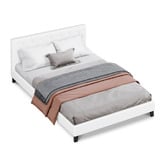 Hoxton Room White Vernon Faux Leather Bed Frame