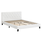Hoxton Room White Vernon Faux Leather Bed Frame
