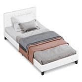 Hoxton Room White Vernon Faux Leather Bed Frame