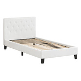 Hoxton Room White Vernon Faux Leather Bed Frame