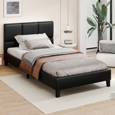 Hoxton Room Black Cassandra Faux Leather Bed Frame