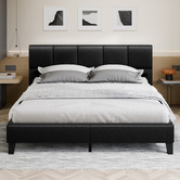 Hoxton Room Black Cassandra Faux Leather Bed Frame