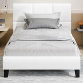 Hoxton Room White Cassandra Faux Leather Bed Frame