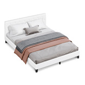 Hoxton Room White Vernon Faux Leather Bed Frame
