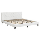 Hoxton Room White Vernon Faux Leather Bed Frame