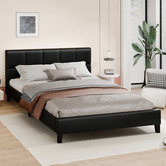 Hoxton Room Black Cassandra Faux Leather Bed Frame