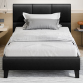 Hoxton Room Black Cassandra Faux Leather Bed Frame