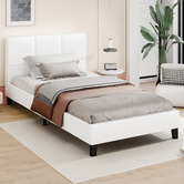 Hoxton Room White Cassandra Faux Leather Bed Frame