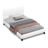 Hoxton Room White Cassandra Faux Leather Bed Frame