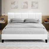 Hoxton Room White Cassandra Faux Leather Bed Frame