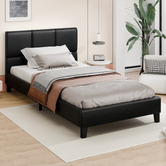 Hoxton Room Black Cassandra Faux Leather Bed Frame