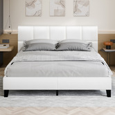 Hoxton Room White Cassandra Faux Leather Bed Frame
