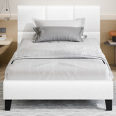 Hoxton Room White Cassandra Faux Leather Bed Frame