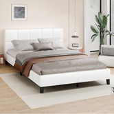 Hoxton Room White Cassandra Faux Leather Bed Frame