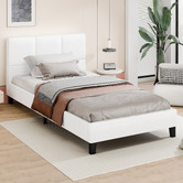 Hoxton Room White Cassandra Faux Leather Bed Frame
