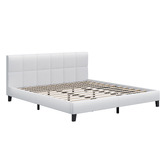 Hoxton Room White Cassandra Faux Leather Bed Frame