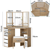 Hoxton Room 2 Piece Sabine Dressing Table &amp; Stool Set