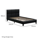 Hoxton Room Black Cassandra Faux Leather Bed Frame