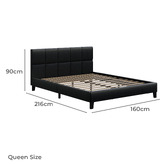 Hoxton Room Black Cassandra Faux Leather Bed Frame