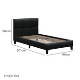 Hoxton Room Black Cassandra Faux Leather Bed Frame