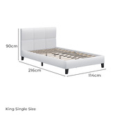 Hoxton Room White Cassandra Faux Leather Bed Frame