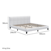 Hoxton Room White Cassandra Faux Leather Bed Frame