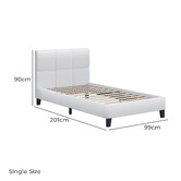 Hoxton Room White Cassandra Faux Leather Bed Frame