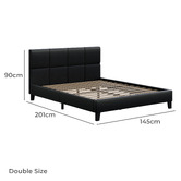 Hoxton Room Black Cassandra Faux Leather Bed Frame