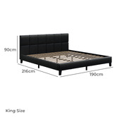 Hoxton Room Black Cassandra Faux Leather Bed Frame