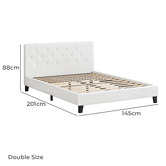 Hoxton Room White Vernon Faux Leather Bed Frame