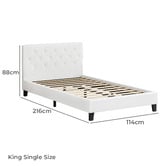 Hoxton Room White Vernon Faux Leather Bed Frame