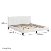 Hoxton Room White Vernon Faux Leather Bed Frame