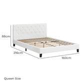 Hoxton Room White Vernon Faux Leather Bed Frame