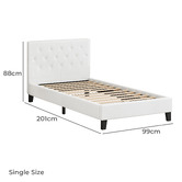 Hoxton Room White Vernon Faux Leather Bed Frame