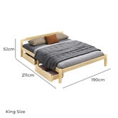 Hoxton Room Kaeda Pine Wood Bed with Storage