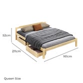 Hoxton Room Kaeda Pine Wood Bed with Storage