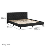 Hoxton Room Charcoal Vernon Upholstered Bed Frame