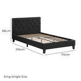 Hoxton Room Charcoal Vernon Upholstered Bed Frame