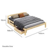 Hoxton Room Kaeda Pine Wood Bed with Storage