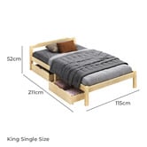 Hoxton Room Kaeda Pine Wood Bed with Storage