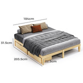 Hoxton Room Kiri Pine Wood Bed with Underbed Storage