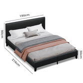 Hoxton Room Black Kyle Faux Leather Bed