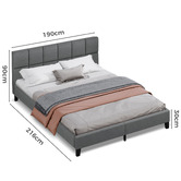 Hoxton Room Grey Cassandra Upholstered Bed
